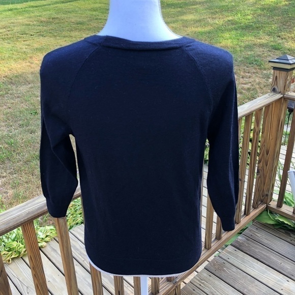 J.Crew Box Print Wool Sweater Small Blue Crewneck - Picture 5 of 7
